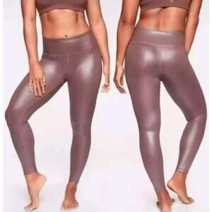 Athleta Elation Shimmer Tight In Powervita‎ Cinnamon Brown Leggings